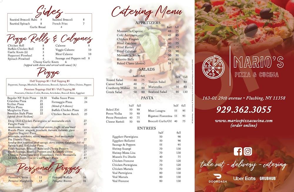 Mario's Pizza & Restaurant Menu image 2
